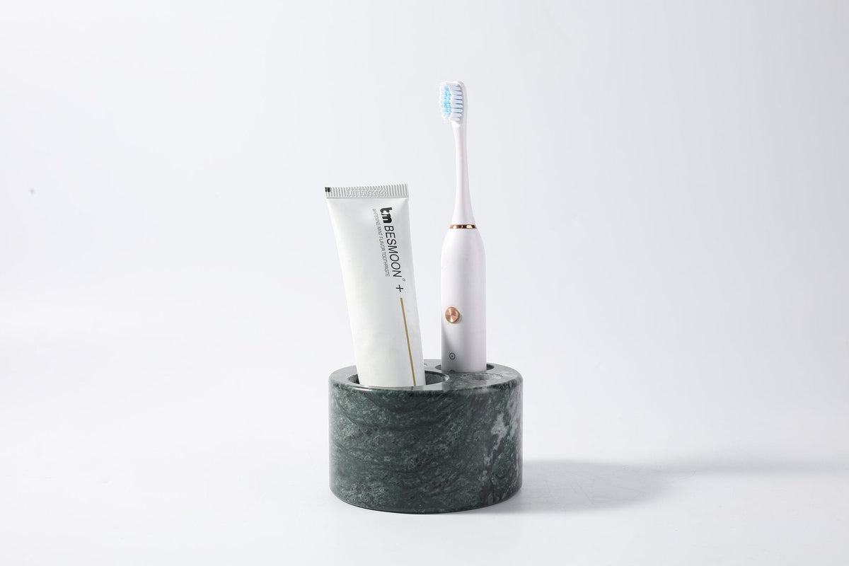 Koville Marble Cat-Paw Toothbrush Holder for Bathroom Counters – Indian Green, view 2