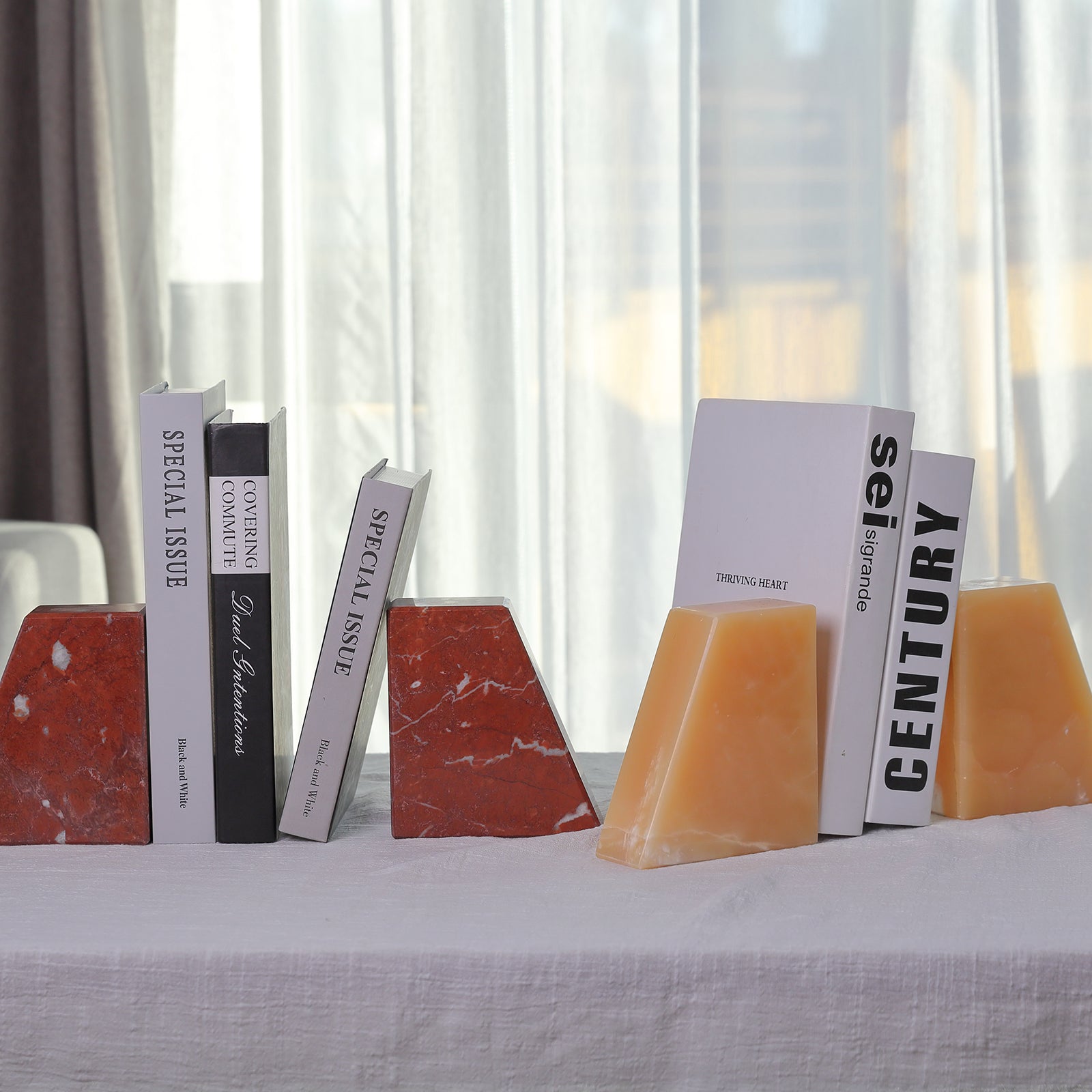 Koville Natural Stone Trapezoid Bookends in Five Sizes in natural stone, product view 12