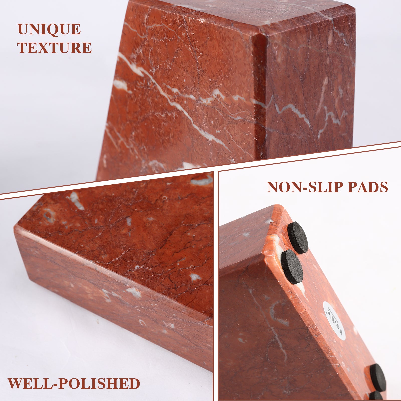 Koville Natural Stone Trapezoid Bookends in Five Sizes in natural stone, product view 18