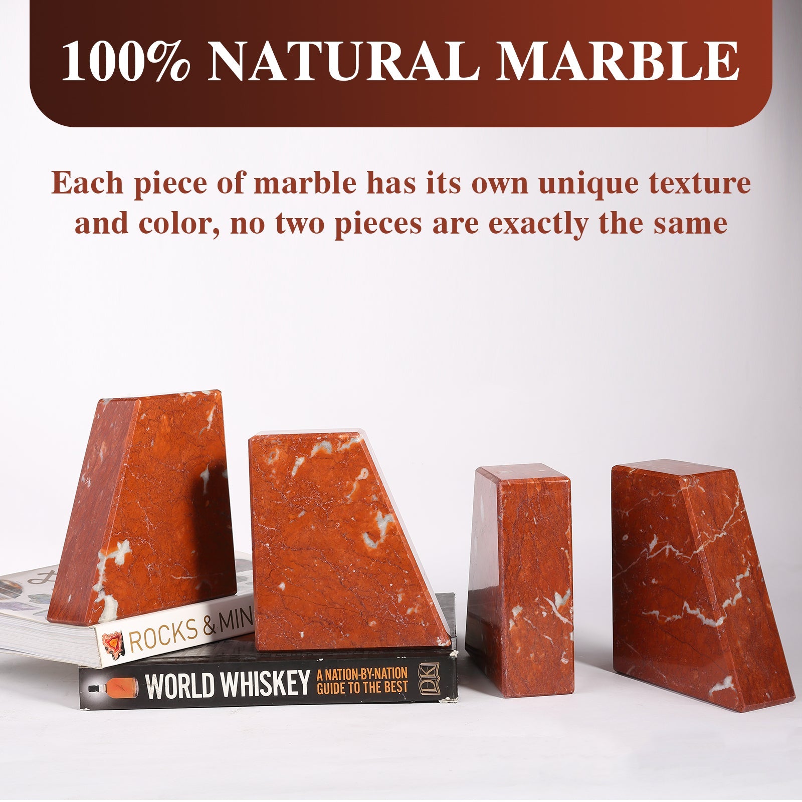 Koville Natural Stone Trapezoid Bookends in Five Sizes in natural stone, product view 17