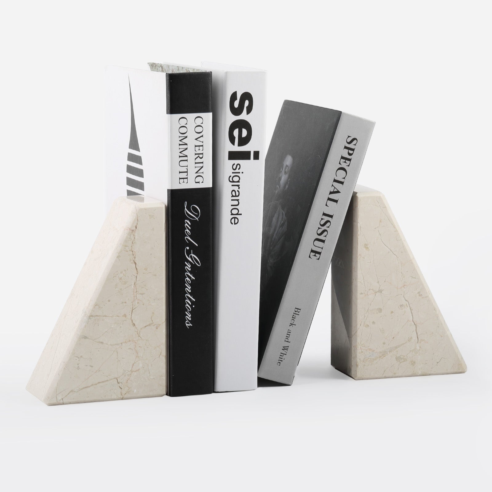 Koville Natural Stone Trapezoid Bookends in Five Sizes in natural stone, product view 45