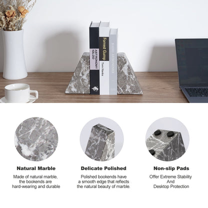 Koville Natural Stone Trapezoid Bookends in Five Sizes in natural stone, product view 60
