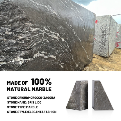 Koville Natural Stone Trapezoid Bookends in Five Sizes in natural stone, product view 65