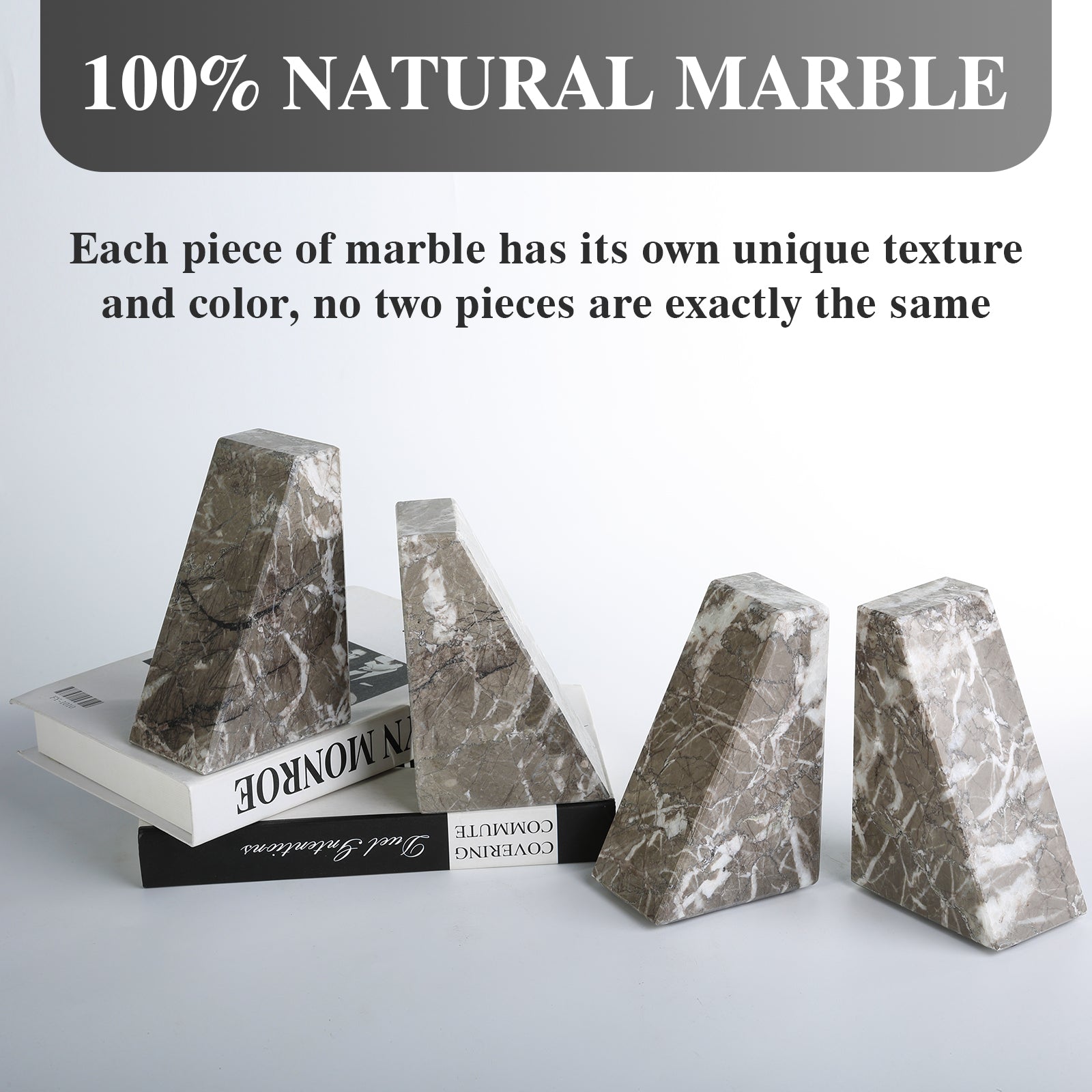 Koville Natural Stone Trapezoid Bookends in Five Sizes in natural stone, product view 61