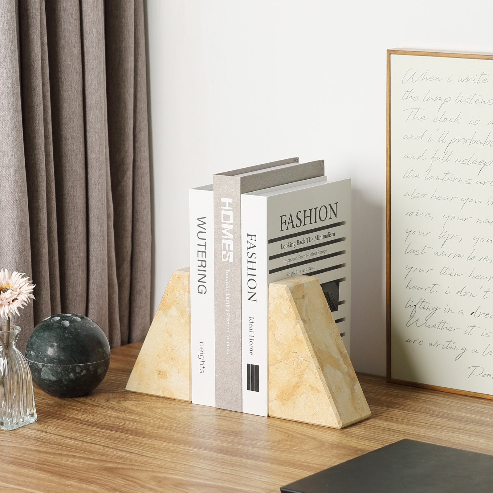 Koville Natural Stone Trapezoid Bookends in Five Sizes in natural stone, product view 96