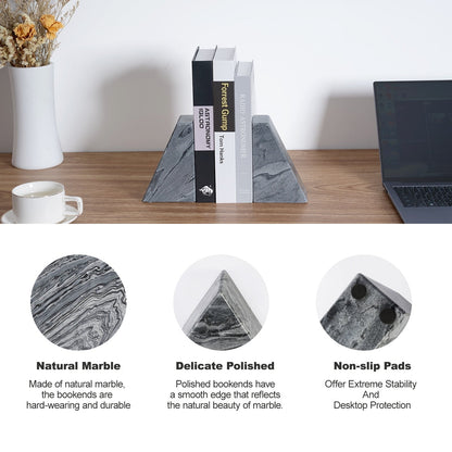 Koville Natural Stone Trapezoid Bookends in Five Sizes in natural stone, product view 54
