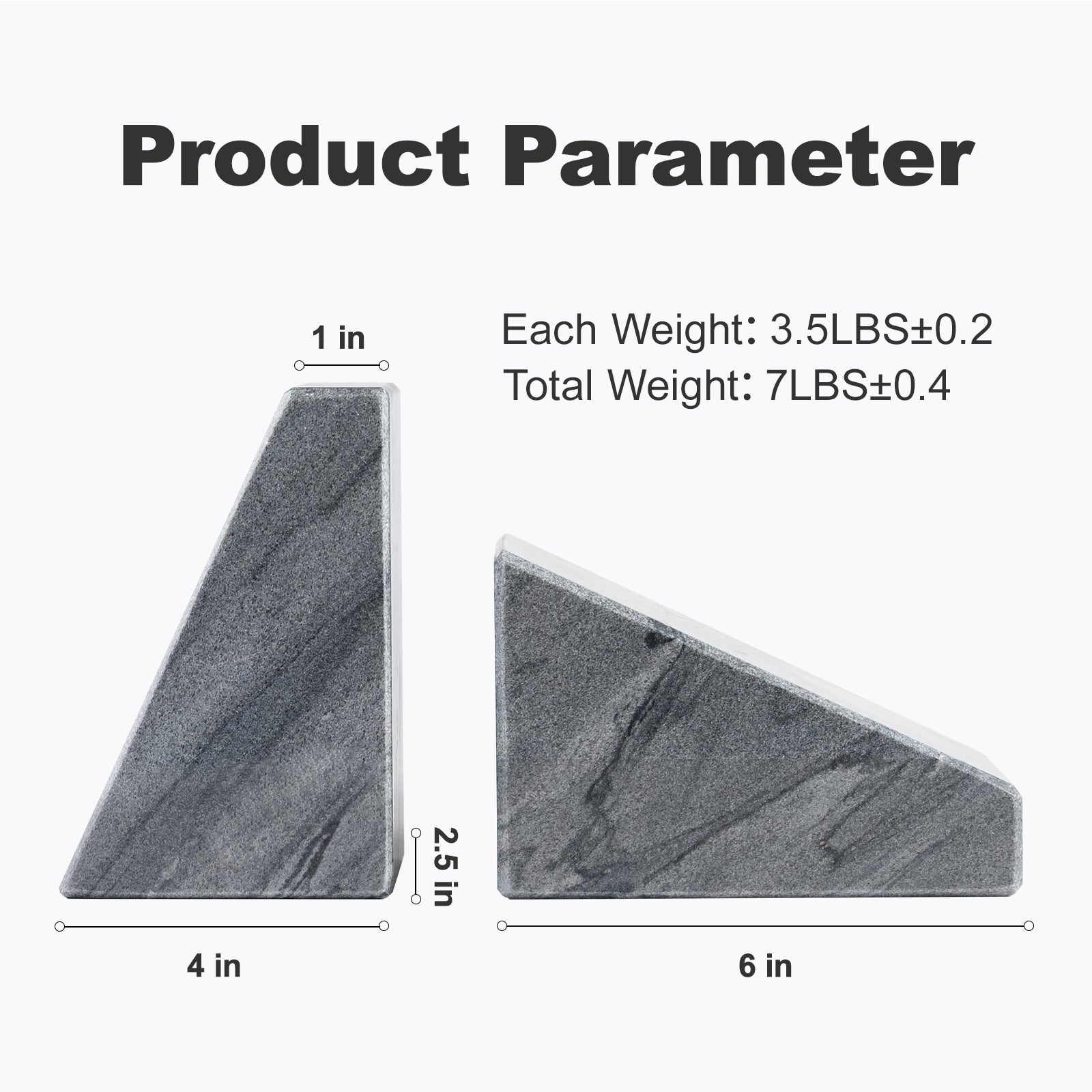 Koville Natural Stone Trapezoid Bookends in Five Sizes in natural stone, product view 52
