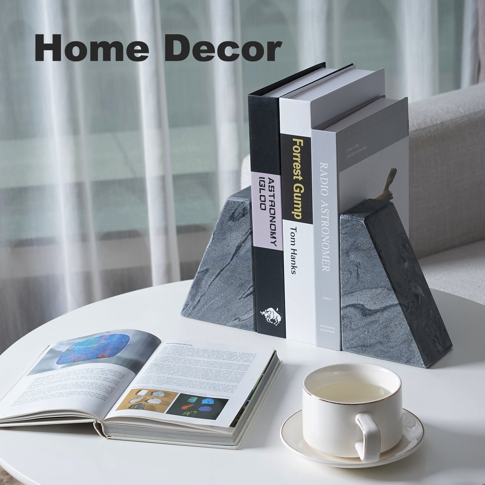 Koville Natural Stone Trapezoid Bookends in Five Sizes in natural stone, product view 55