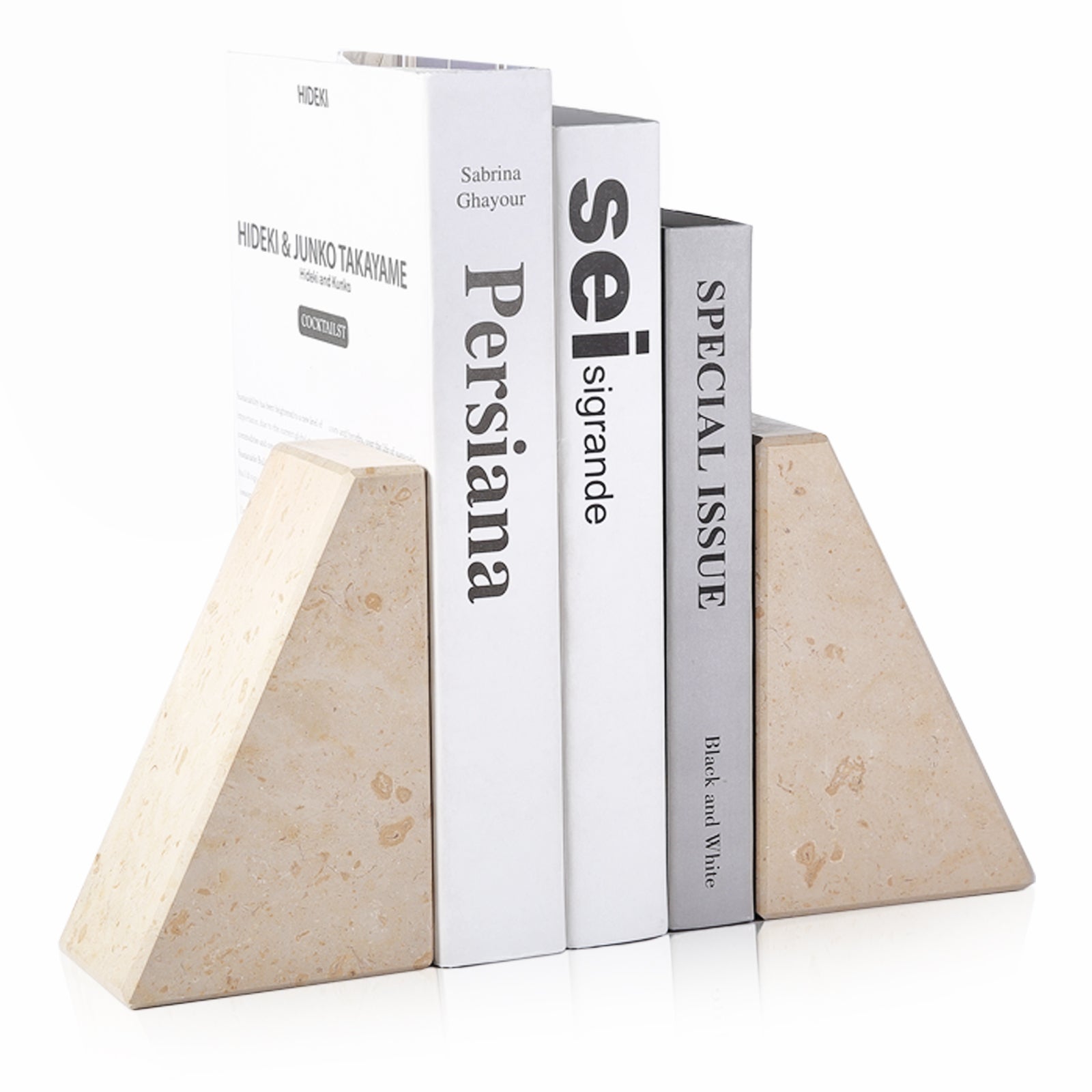 Koville Natural Stone Trapezoid Bookends in Five Sizes in natural stone, product view 111
