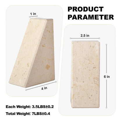 Koville Natural Stone Trapezoid Bookends in Five Sizes in natural stone, product view 112