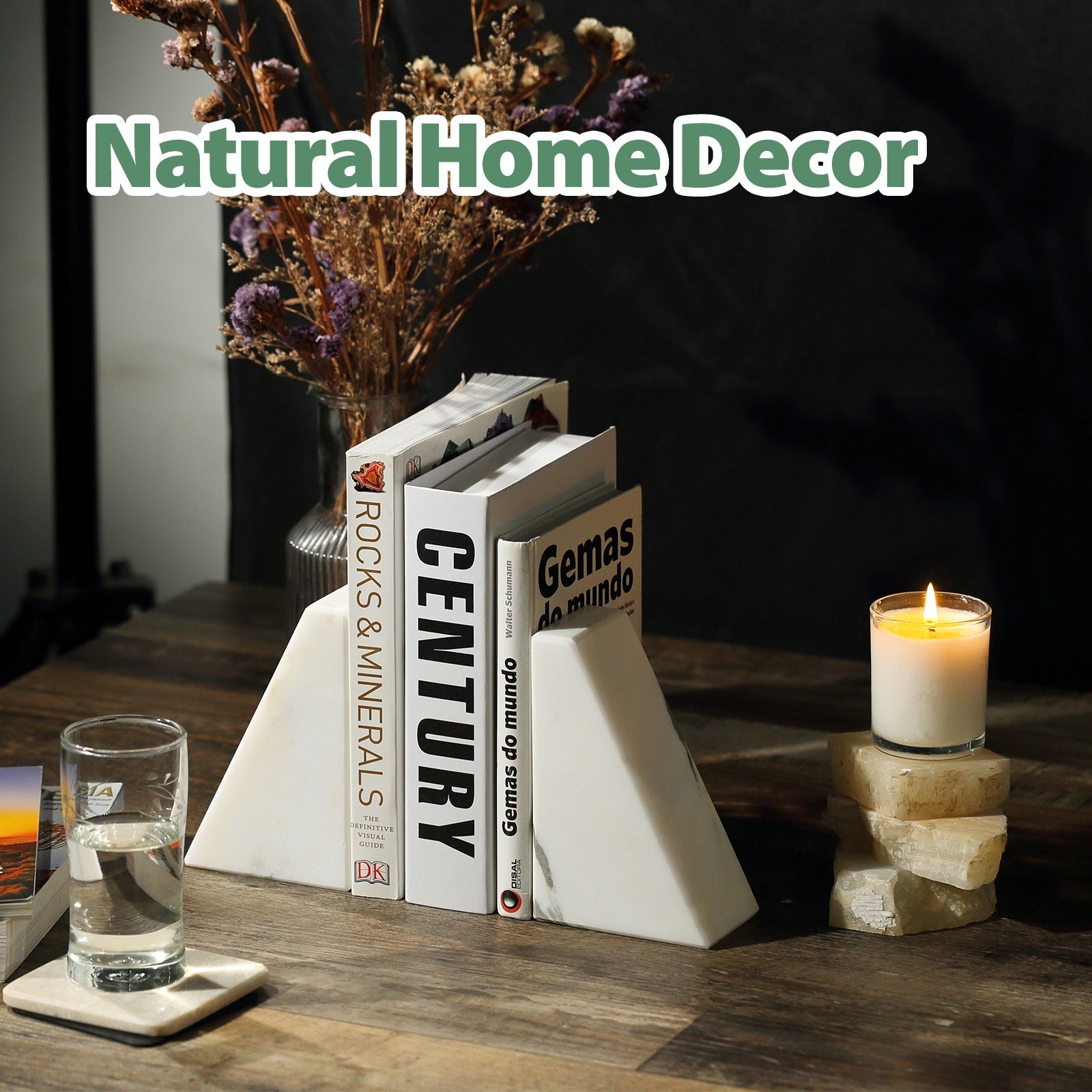 Koville Natural Stone Trapezoid Bookends in Five Sizes in natural stone, product view 43