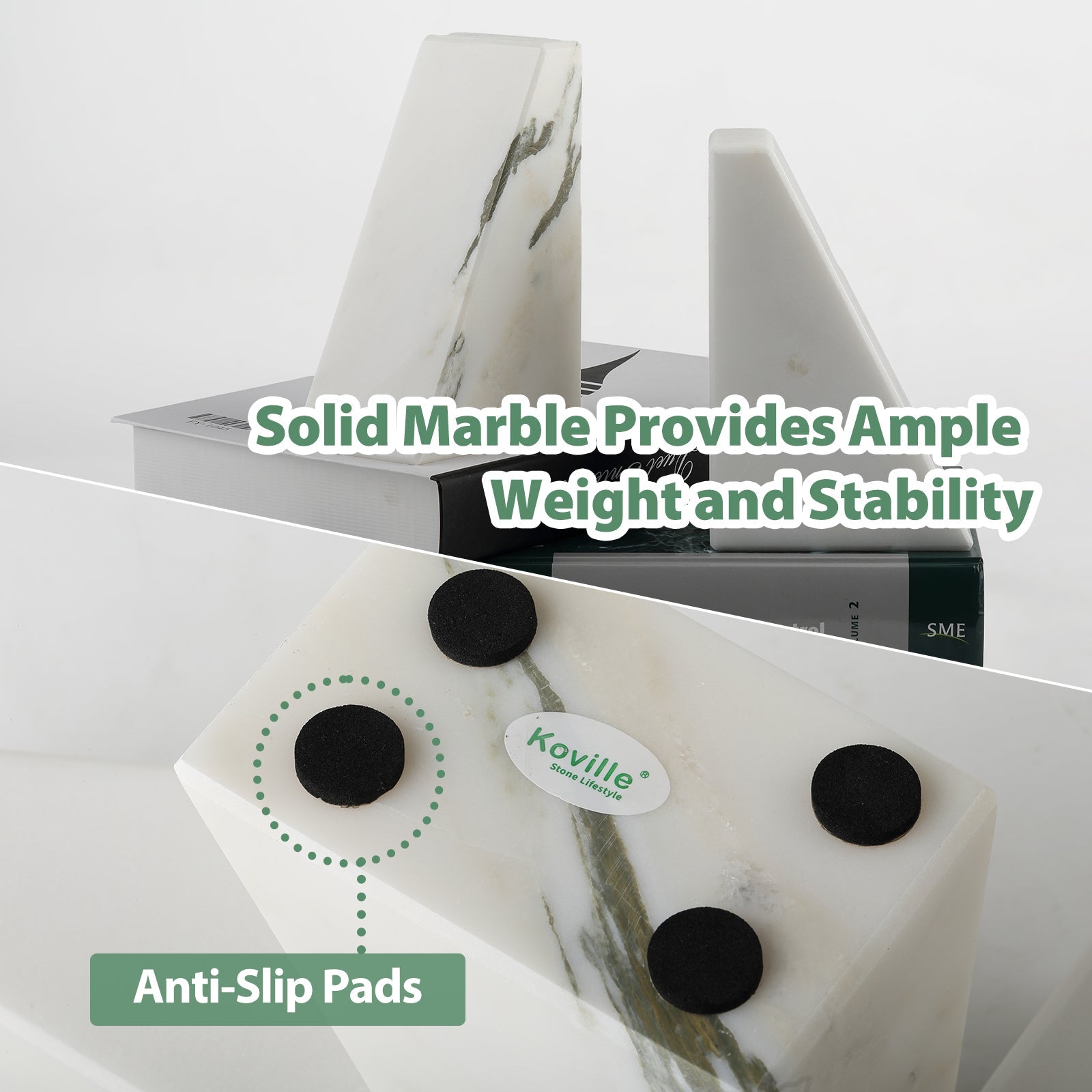 Koville Natural Stone Trapezoid Bookends in Five Sizes in natural stone, product view 41