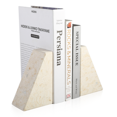 Koville Natural Stone Trapezoid Bookends in Five Sizes in natural stone, product view 90
