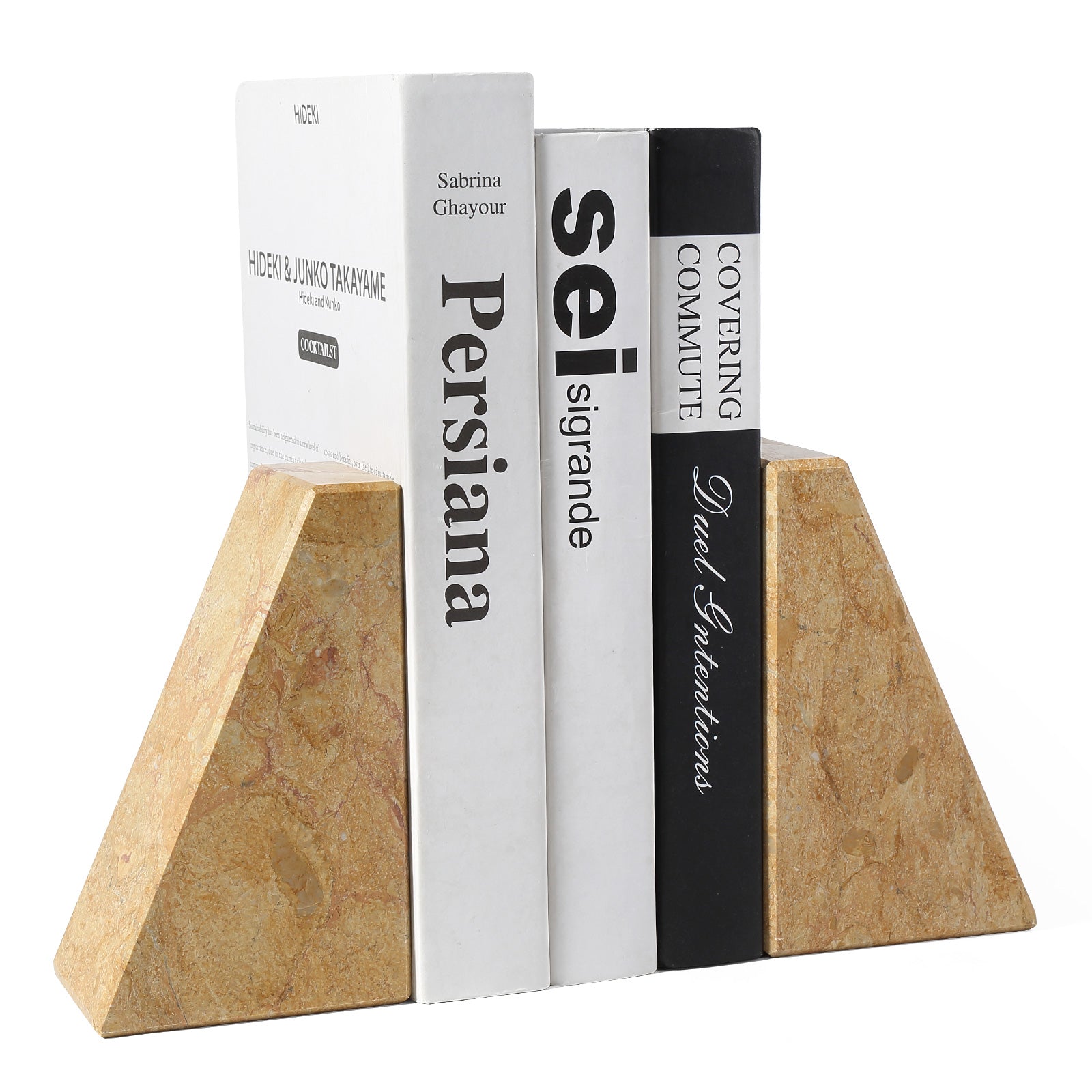 Koville Natural Stone Trapezoid Bookends in Five Sizes in natural stone, product view 38