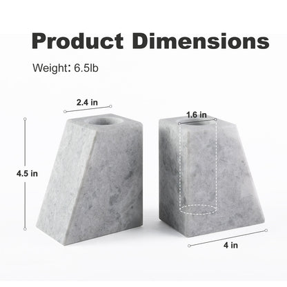 Koville Natural Stone Trapezoidal Vase Bookends in Two Sizes in natural stone, product view 1