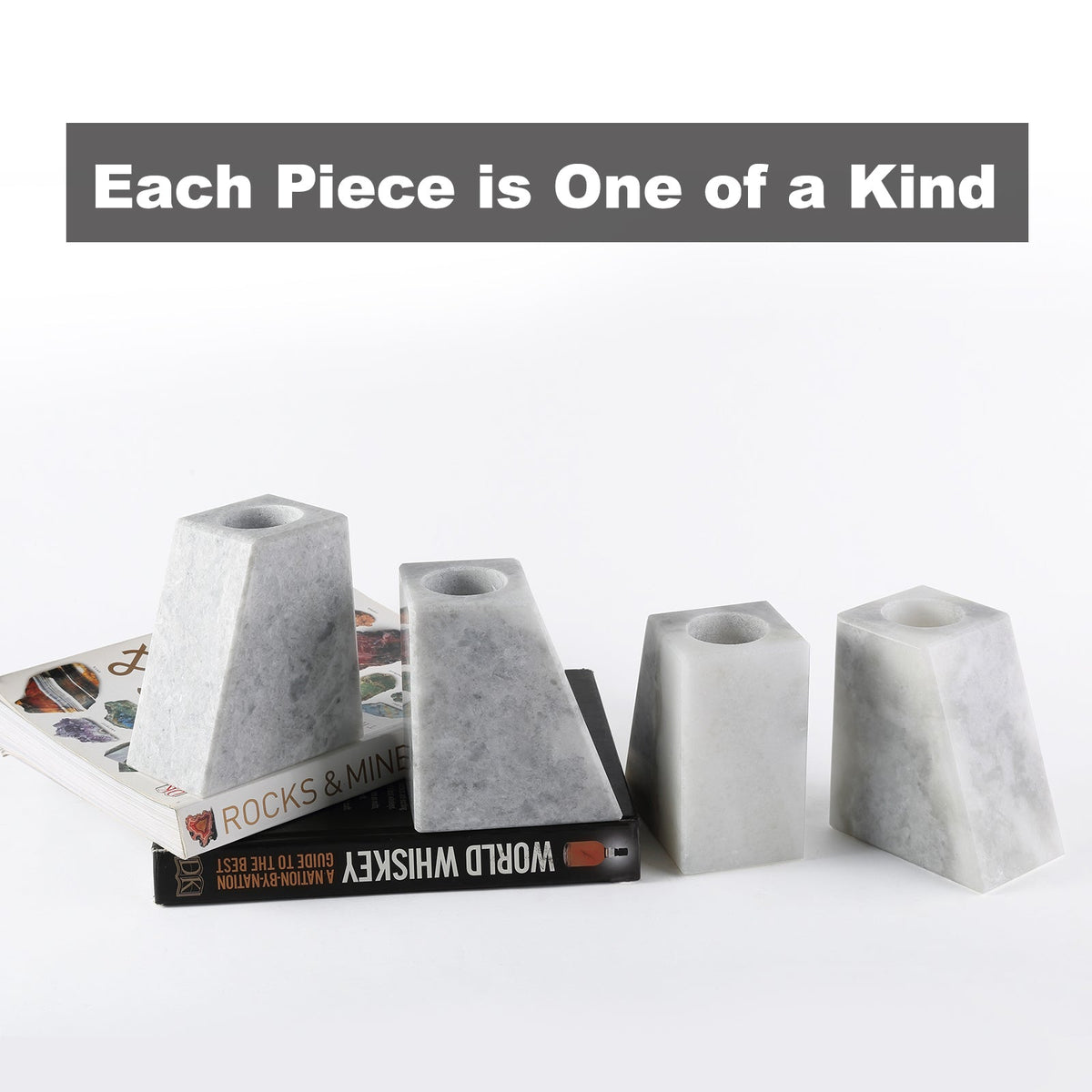 Koville Natural Stone Trapezoidal Vase Bookends in Two Sizes in natural stone, product view 4