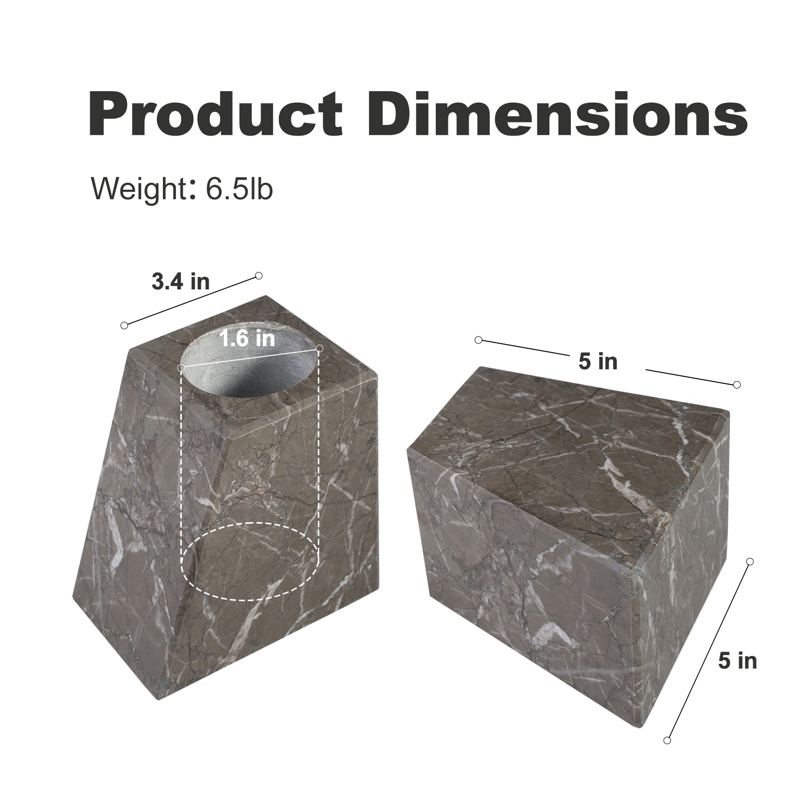 Koville Natural Stone Trapezoidal Vase Bookends in Two Sizes in natural stone, product view 17