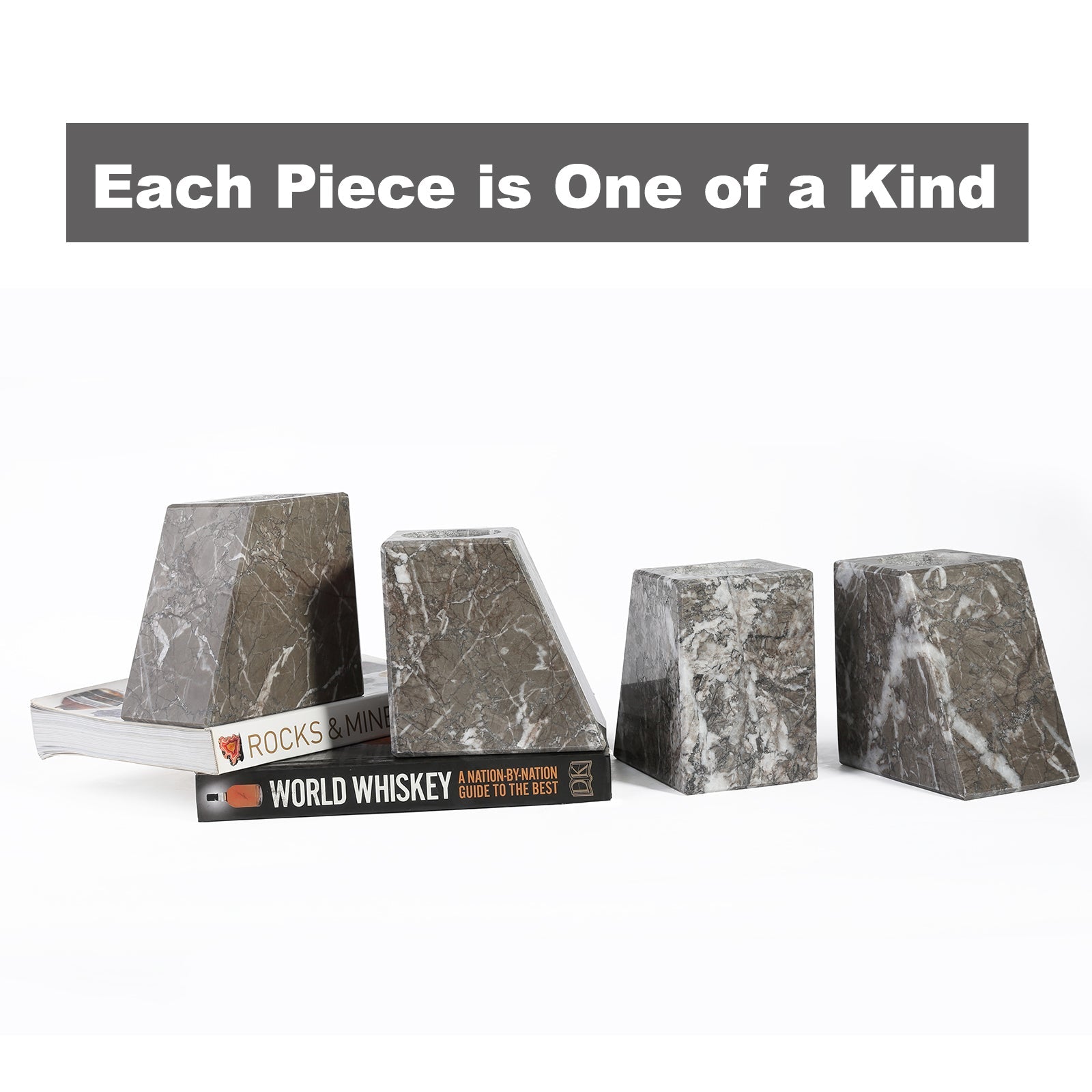 Koville Natural Stone Trapezoidal Vase Bookends in Two Sizes in natural stone, product view 15