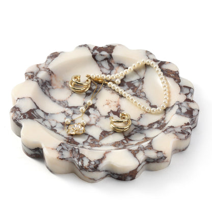 Koville Natural Marble Wavy Edge Storage Tray for Small Items in Calacatta Viola - product presentation
