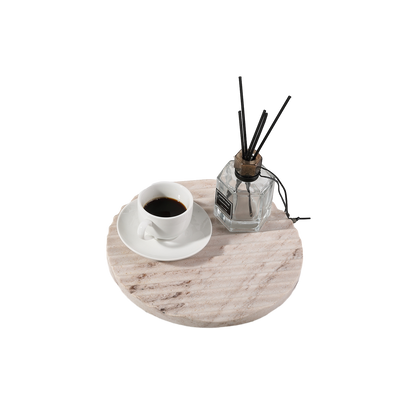 Koville Natural Stone Wavy Round Decorative Tray for Tabletop Styling in Palissandro Classico - material detail