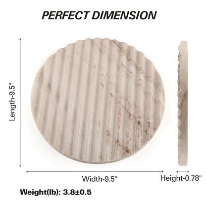 Koville Natural Stone Wavy Round Decorative Tray for Tabletop Styling in Palissandro Classico - decorative form