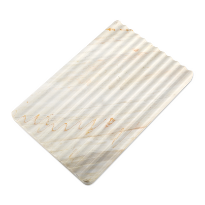 Koville Natural Marble Wavy Square Decorative Tray for Tabletop Styling in Agiax - decorative form