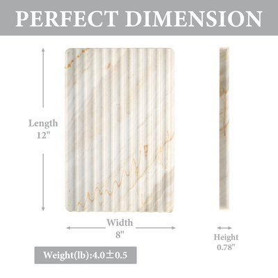 Koville natural marble wavy square decorative tray - stone surface detail