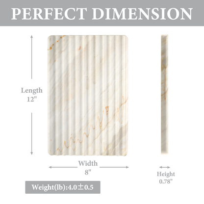 Koville Natural Marble Wavy Square Decorative Tray for Tabletop Styling in Agiax - material detail