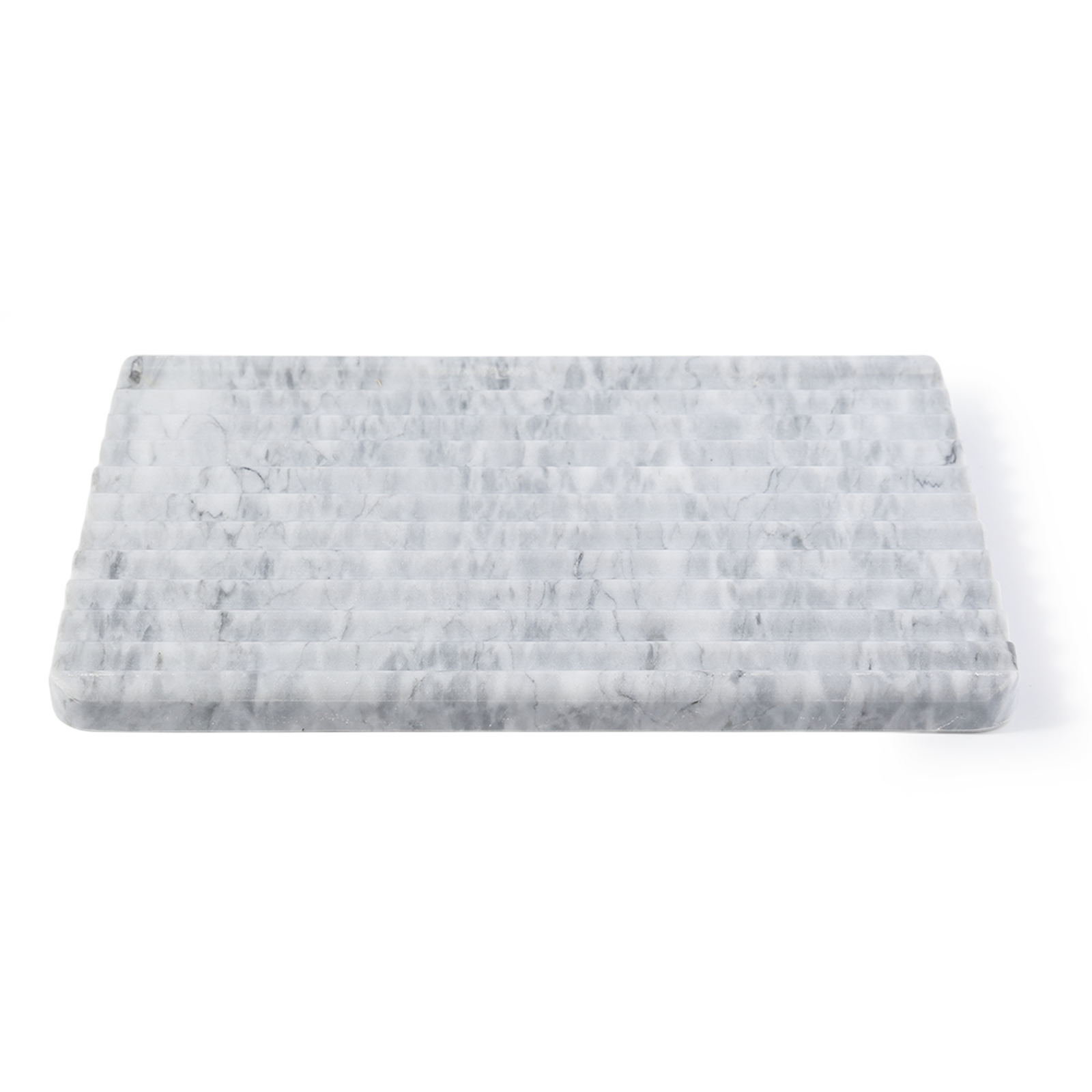 Koville natural marble wavy square decorative tray - design detail