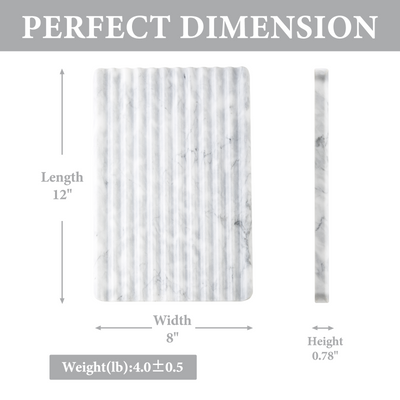 Koville natural marble wavy square decorative tray - design detail
