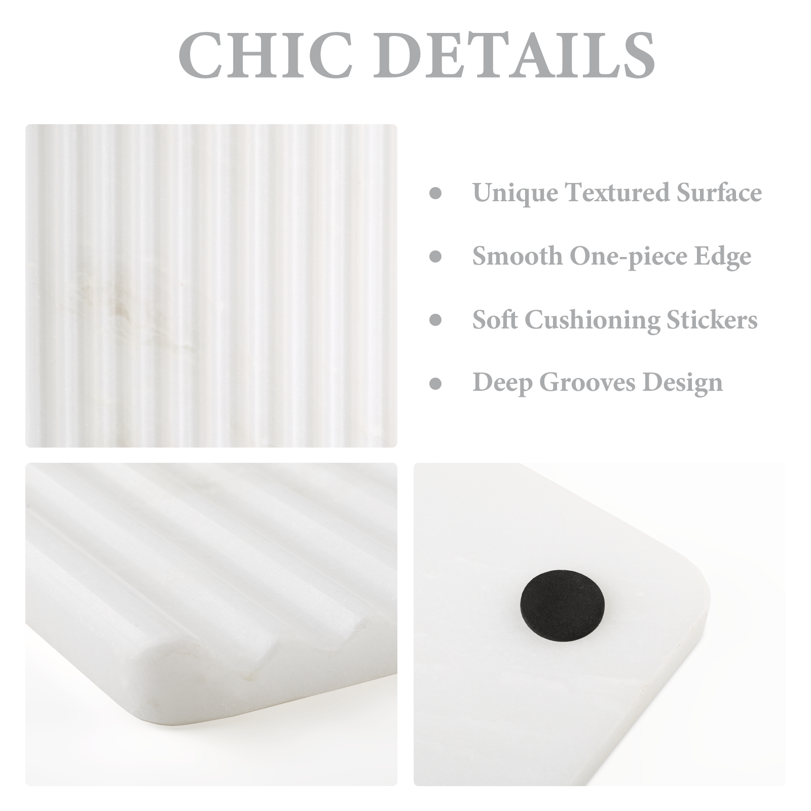 Koville Natural Marble Wavy Square Decorative Tray for Tabletop Styling in Oriental Calacatta - decorative form