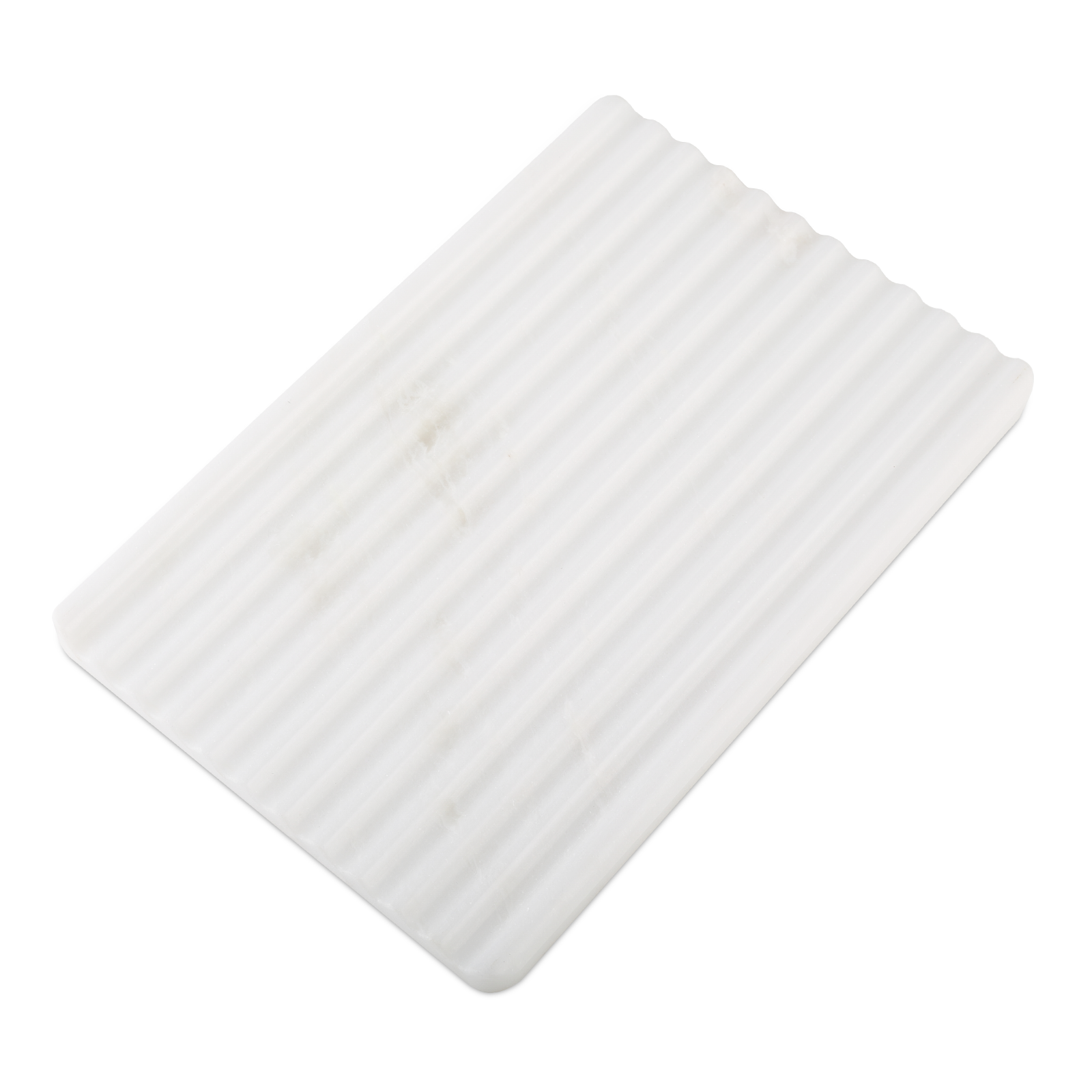 Koville Natural Marble Wavy Square Decorative Tray for Tabletop Styling in Oriental Calacatta - material detail