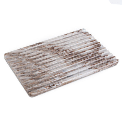 Koville Natural Stone Wavy Square Decorative Tray for Tabletop Styling in Palissandro Classico - decorative form