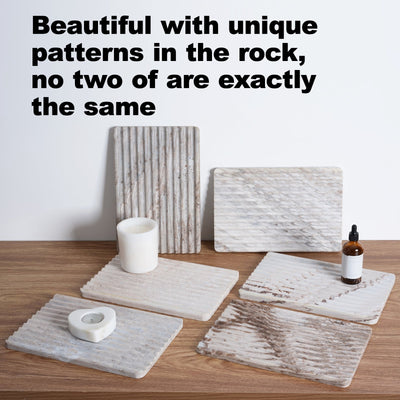 Koville natural marble wavy square decorative tray in Palissandro Classico - design detail