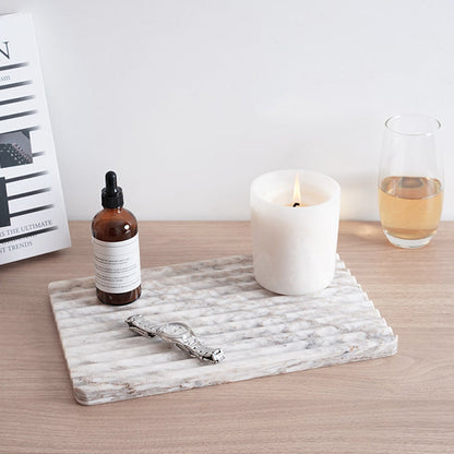 Koville Natural Stone Wavy Square Decorative Tray for Tabletop Styling in Palissandro Classico - material detail