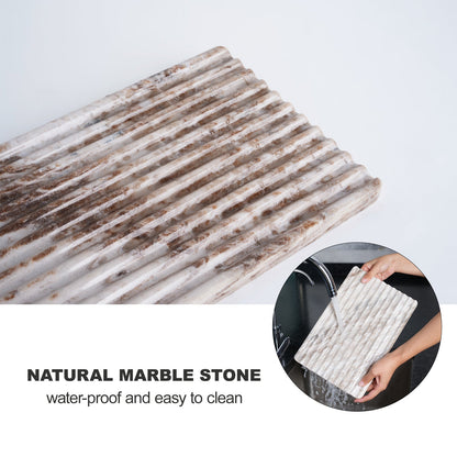 Koville Natural Stone Wavy Square Decorative Tray for Tabletop Styling in Palissandro Classico - natural stone finish