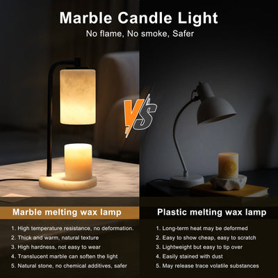 Koville natural stone wax melting lamp, black pole
