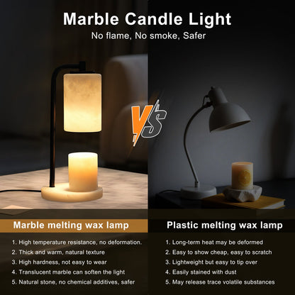Koville natural stone wax melting lamp, black pole