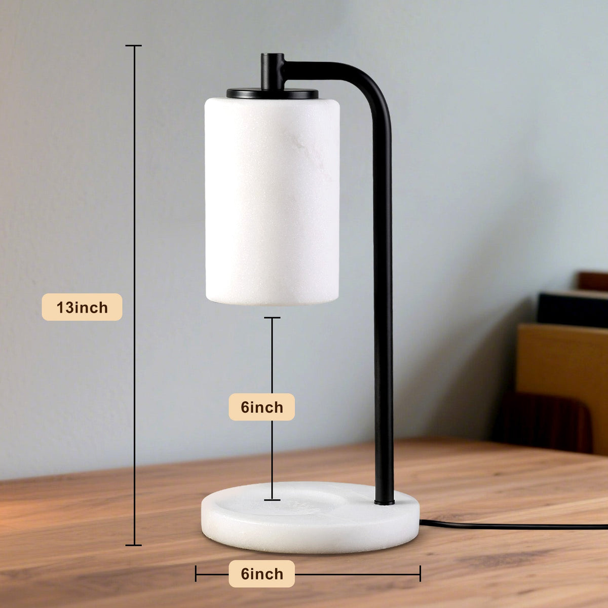 Koville natural stone wax melting lamp in Namib Bianco