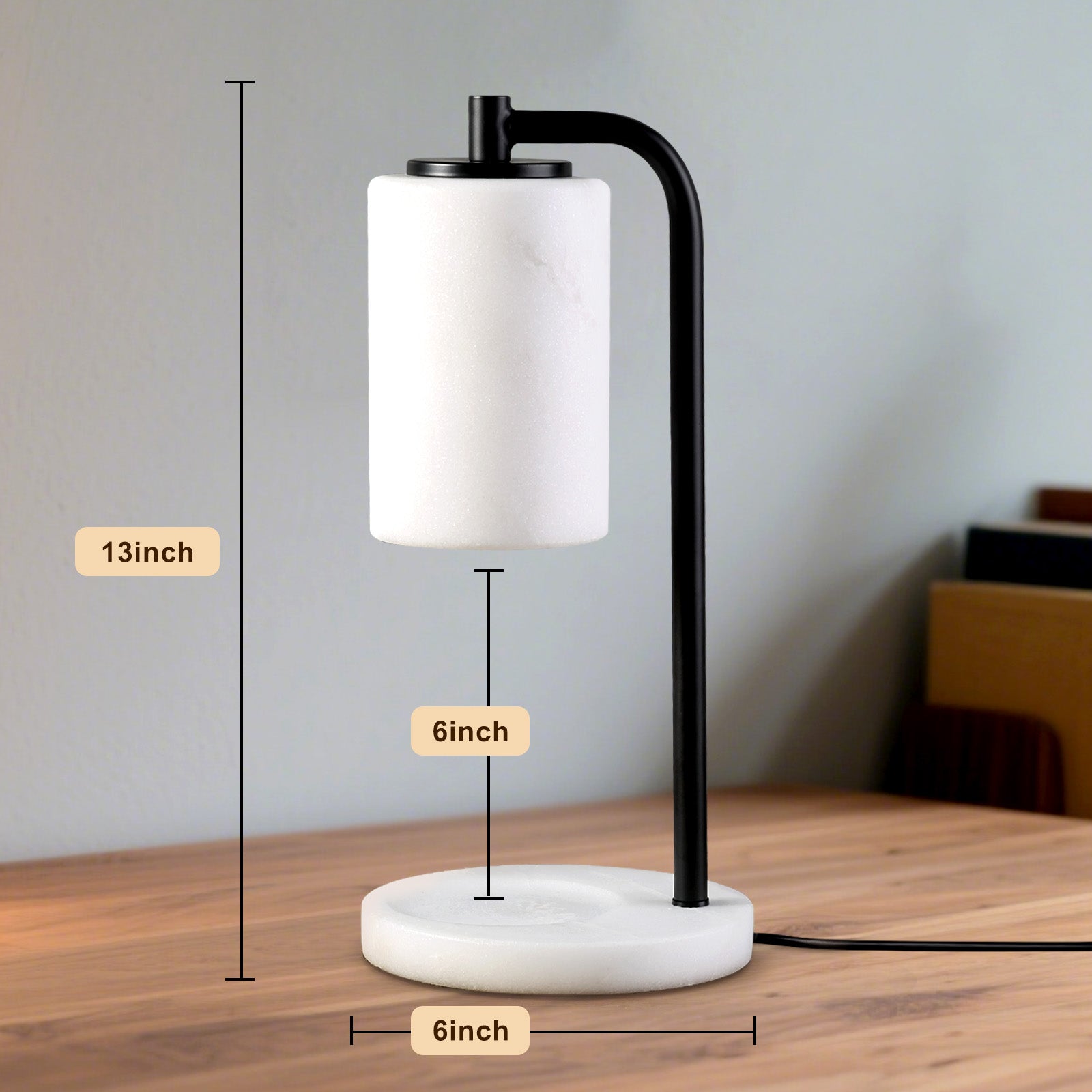 Koville natural stone wax melting lamp in Namib Bianco