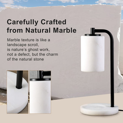 Koville natural stone wax melting lamp, black pole