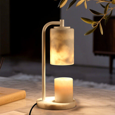 Koville natural stone wax melting lamp in Bianco Palomino