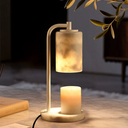Koville natural stone wax melting lamp in Bianco Palomino