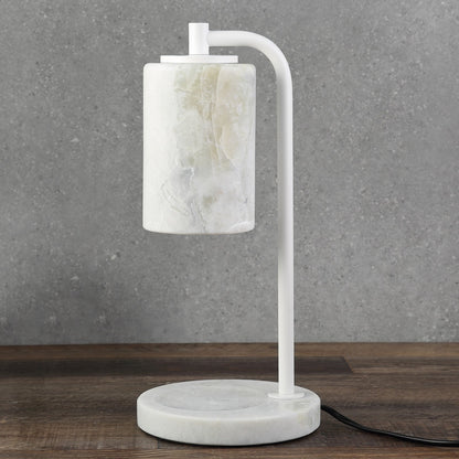 Koville natural stone wax melting lamp, white pole