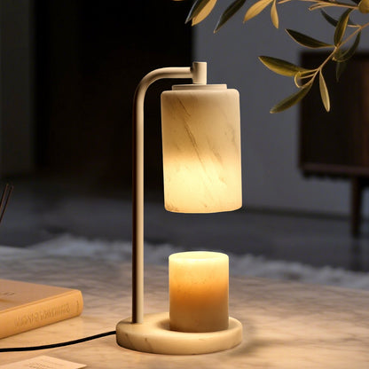 Koville natural stone wax melting lamp in Namib Bianco