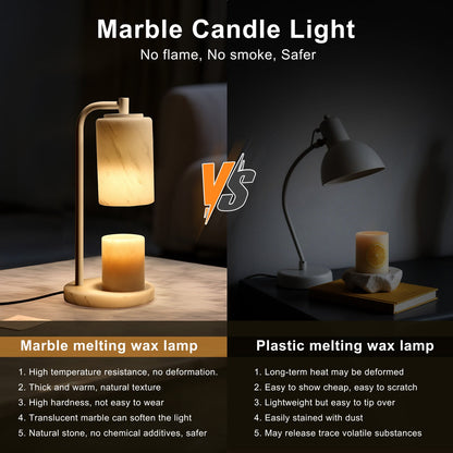 Koville natural stone wax melting lamp in Namib Bianco