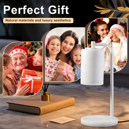 Koville natural stone wax melting lamp in Namib Bianco