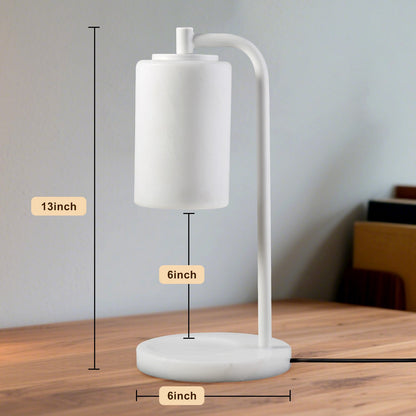 Koville natural stone wax melting lamp, white pole