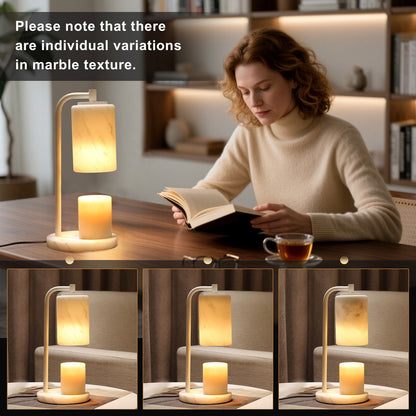 Koville natural stone wax melting lamp, white pole