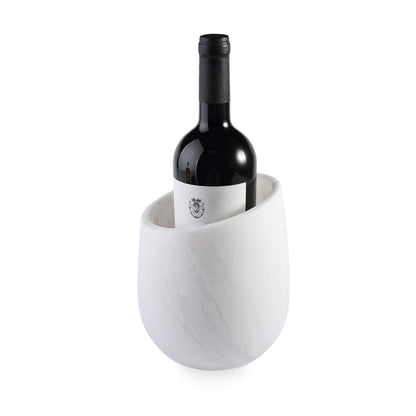 Koville Natural Stone Angled Wine Cooler in Namib Fantasy on a bar counter with a wine bottle